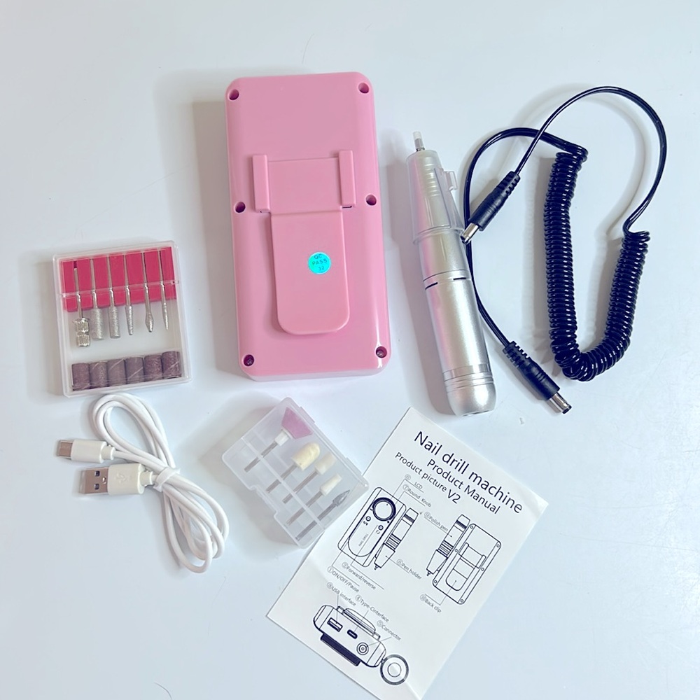 Pink 45000RPM Professional Cordless Rechargeable Nail File - Picture 7 of 10